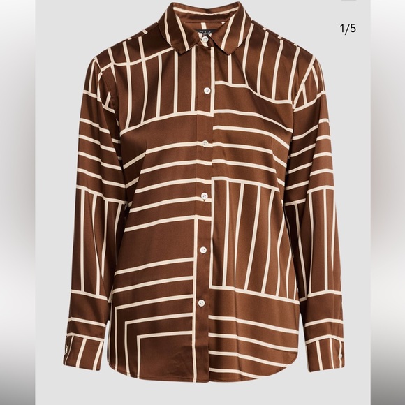 Rails line art elias satin button front shirt - Picture 3 of 3